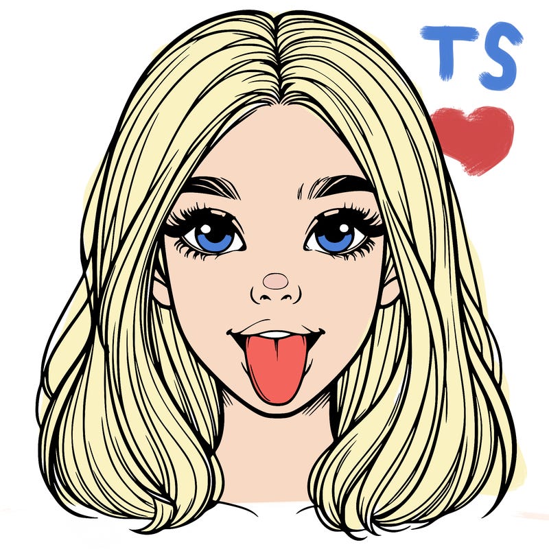 realistic girl with her tongue out