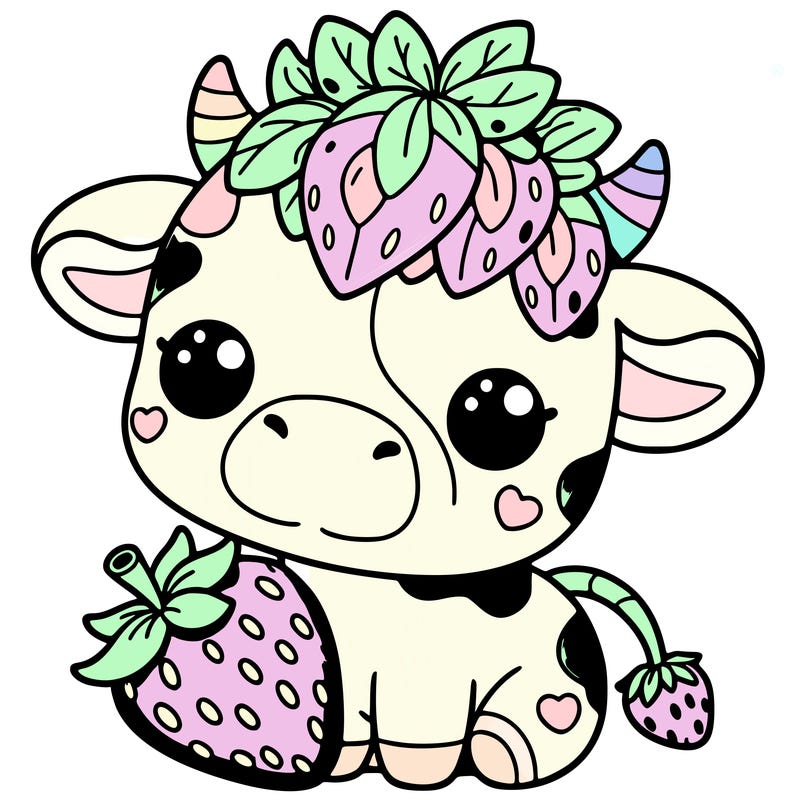 cute strawberry cow