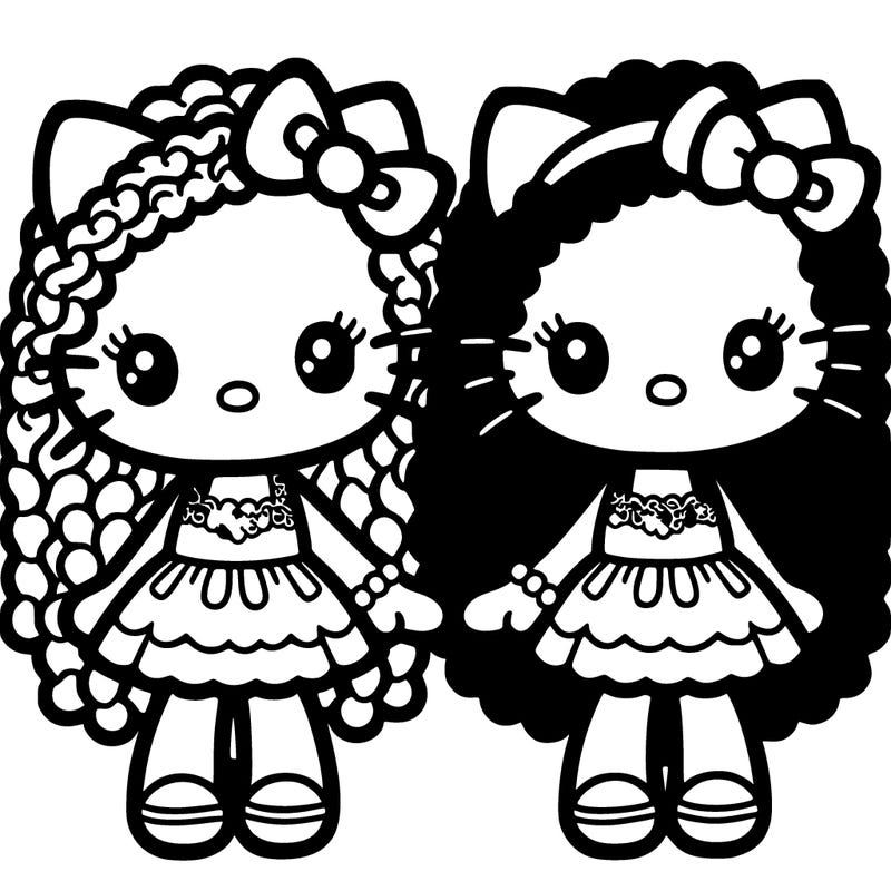 two black girls hello kitty