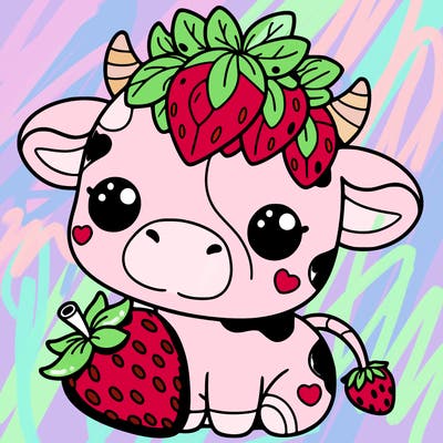 cute strawberry cow