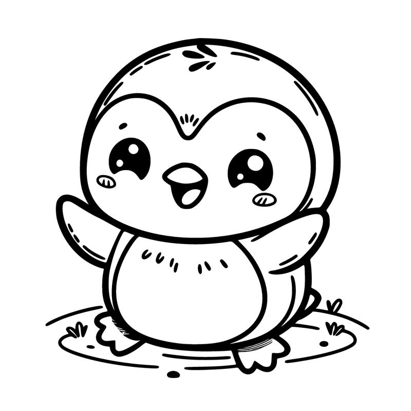 cute smiling penguin