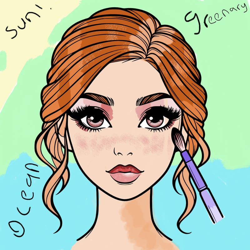 realistic person with makeup