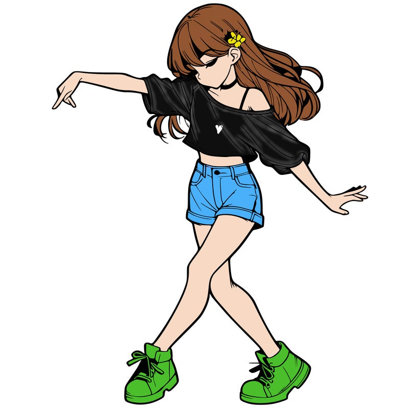 realistic girl danceing