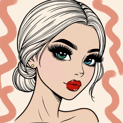 realistic girl with lashes