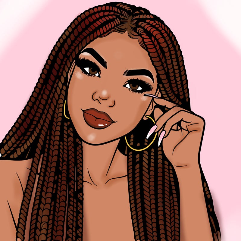 beautiful woman with box braids