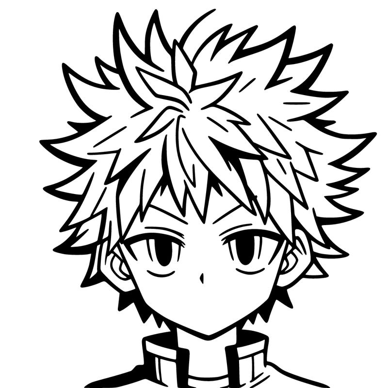 manga character male with spiky hair