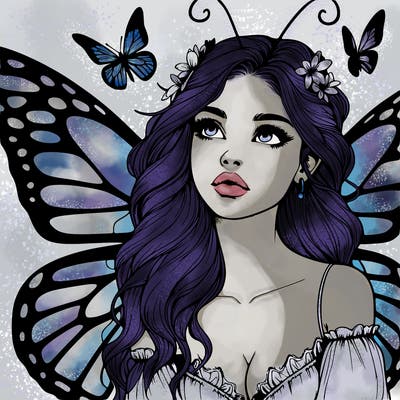 butterfly fairy realistic girl