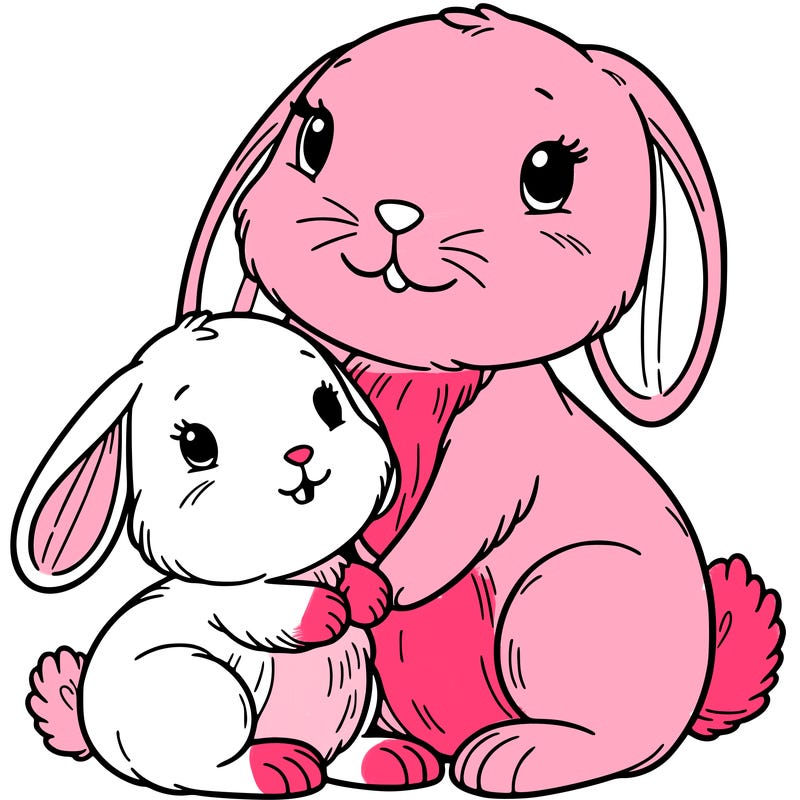 baby bunny with mama bunny