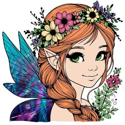 beautiful realistic fairy portrait