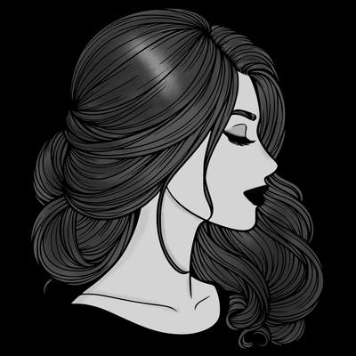 realistic woman's head & hair