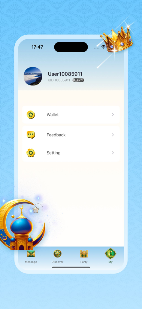 YoHoo Star - Pagina del profilo utente di YoHoo Star che mostra portafoglio, feedback e opzioni di impostazioni