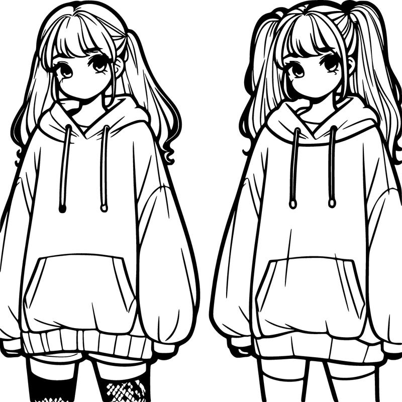 girls with oversized hoodies or oversized shirts