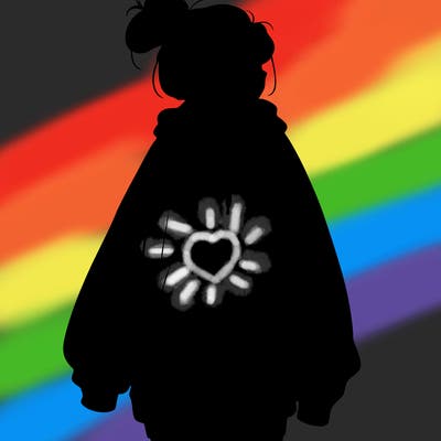 realistic girl with a oversized sweatshirt on and a bun