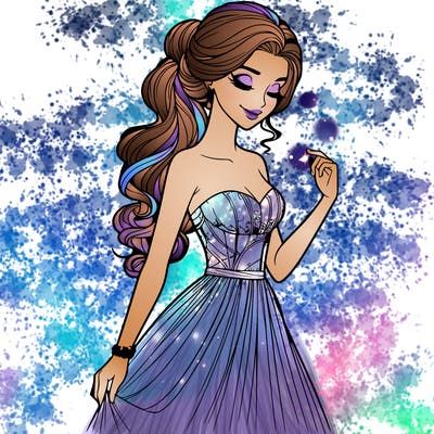 a realistic woman wearing an elegant dress