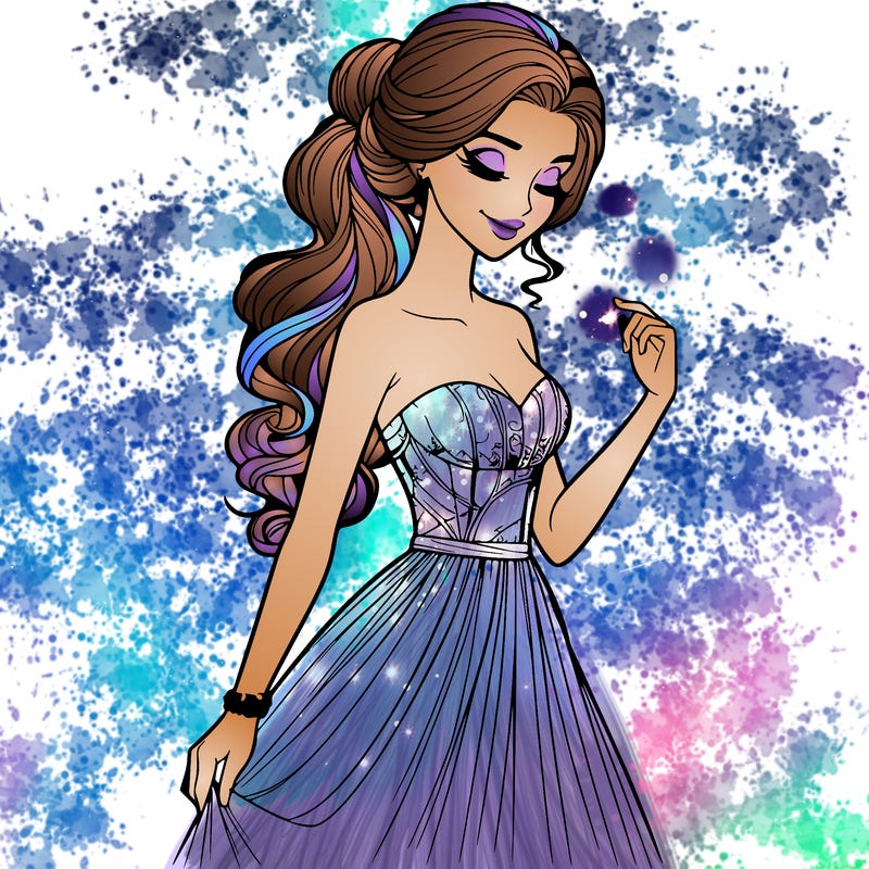 a realistic woman wearing an elegant dress