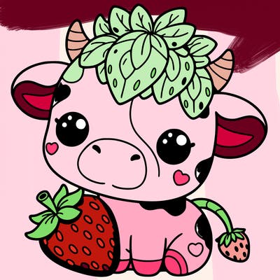 cute strawberry cow