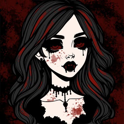 realistic gothic vampire girl