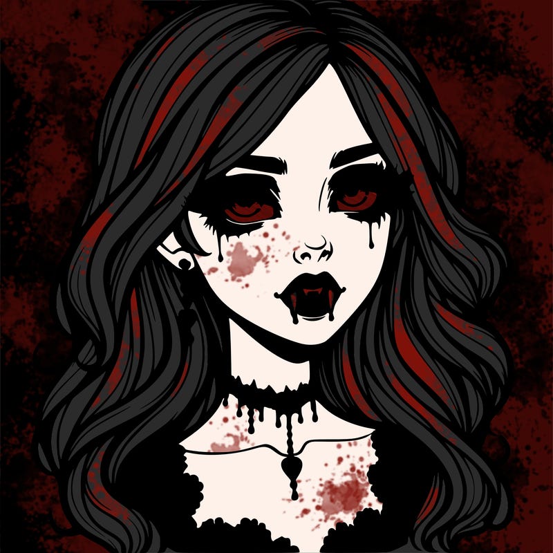 realistic gothic vampire girl