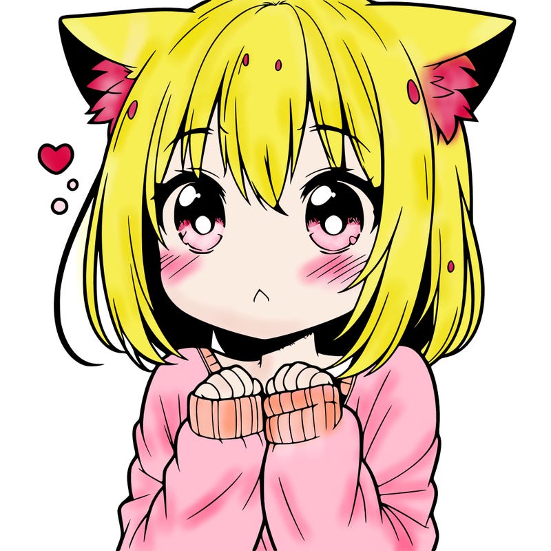 shy anime catgirl