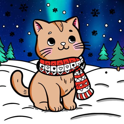 cat in the snow