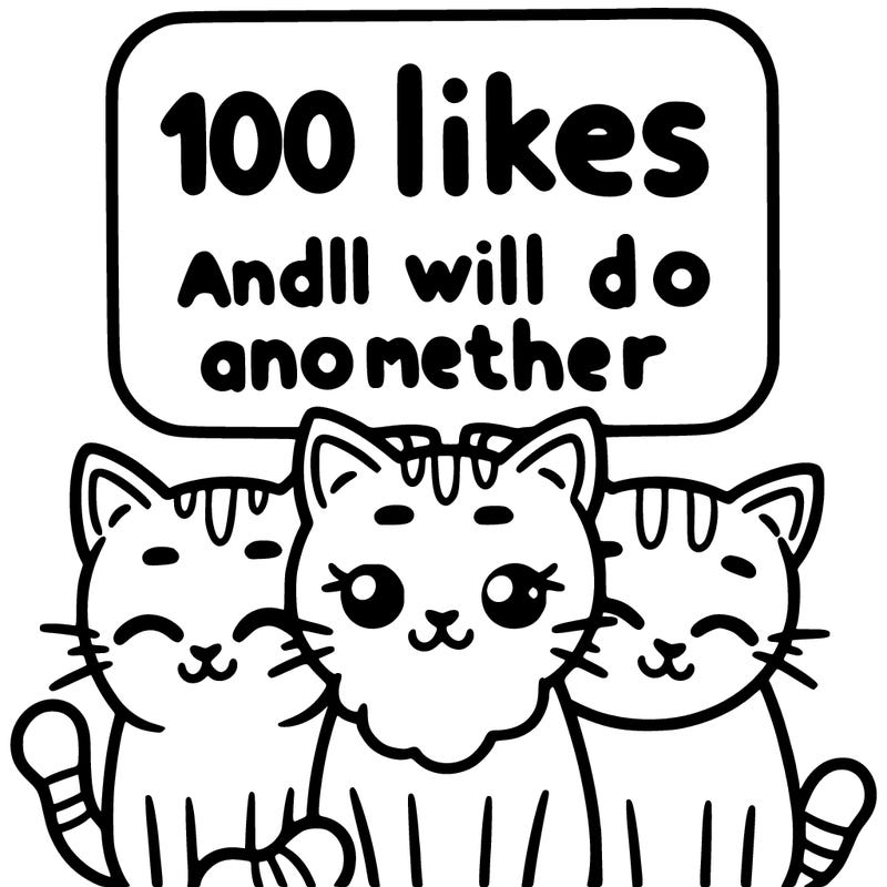cats that says 100 likes and we will do another one