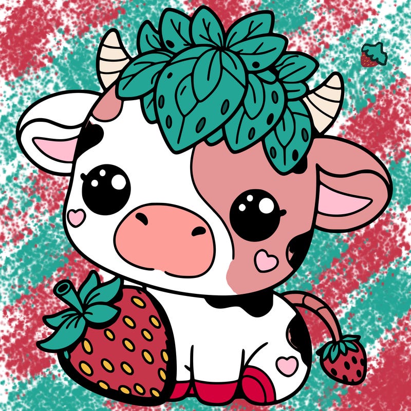 cute strawberry cow