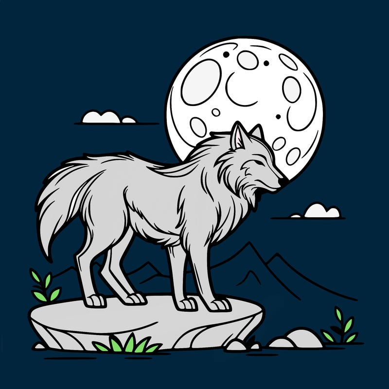 wolf moonlight