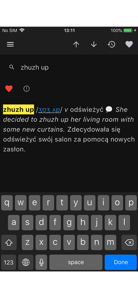 English to Polish translation of zhuzh up in the Wielki slownik dictionary app with example sentences