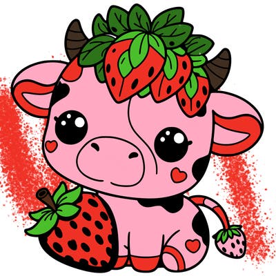 cute strawberry cow