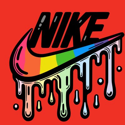 dripping nike logo