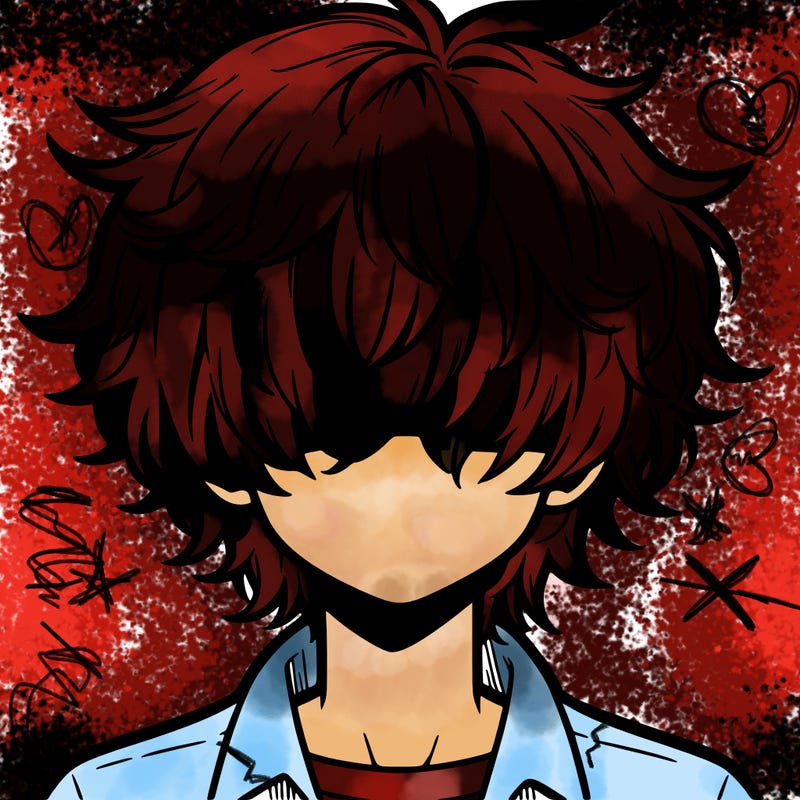 manga boy fluffy hair covering his eyes