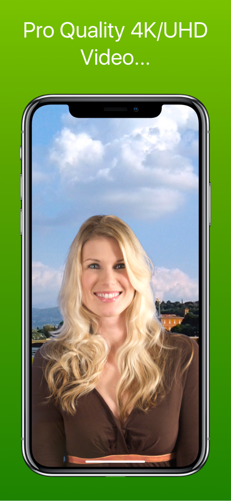 Veescope Green Screen app demonstration of pro quality 4K UHD video on a smartphone