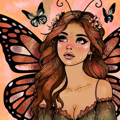 butterfly fairy realistic girl