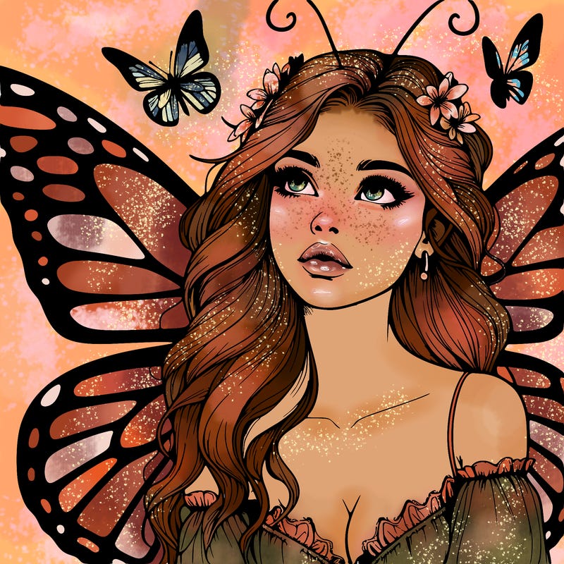 butterfly fairy realistic girl