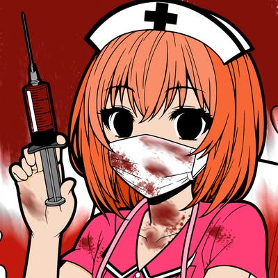 anime girl nurse holding syringe