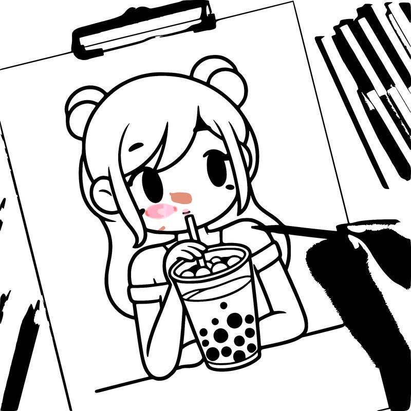 girl drinking boba