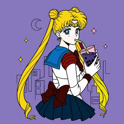 sallior moon drinking boba