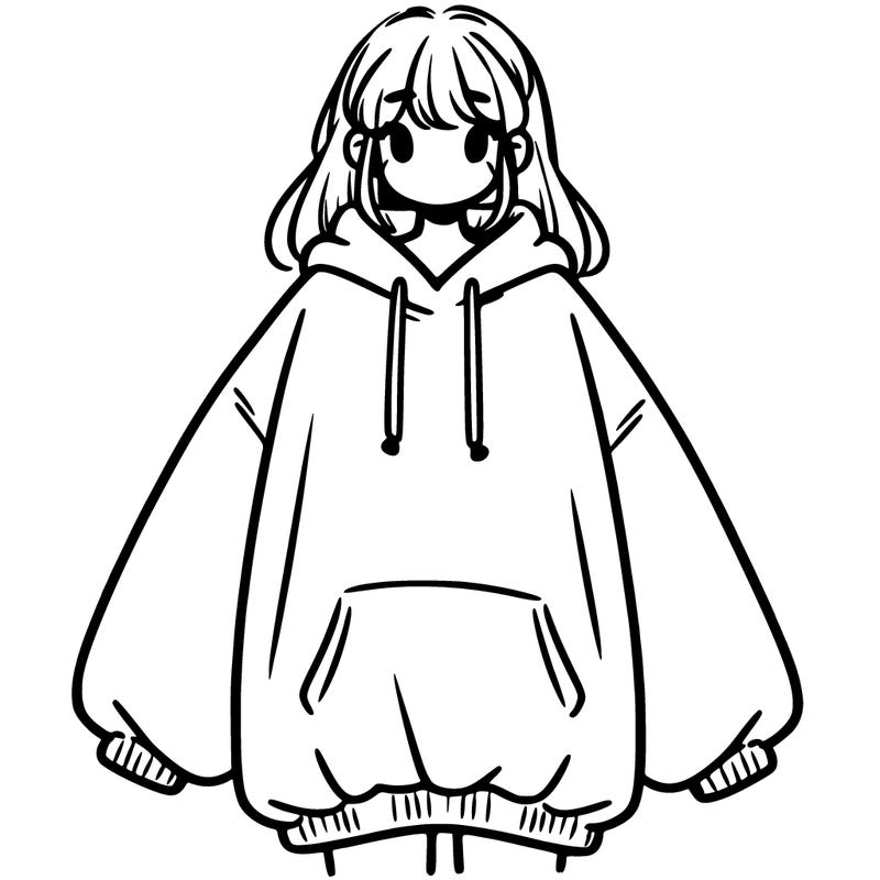 girl in oversized sweatshirt