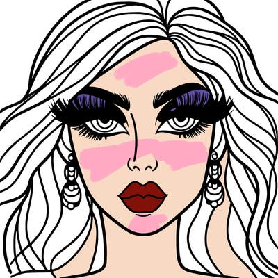 woman with extravagant makeup