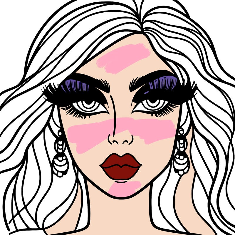 woman with extravagant makeup