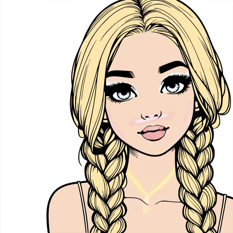 realistic girl with braids