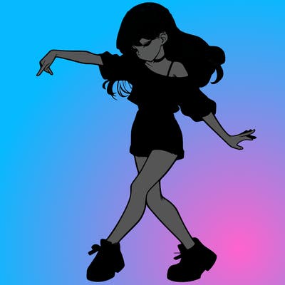 realistic girl danceing