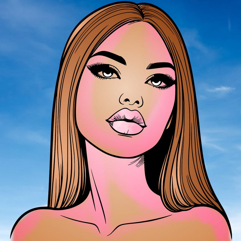 realistic woman with full lips