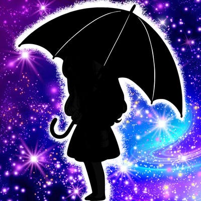lonely girl holding black umbrella