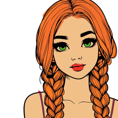 realistic girl with braids