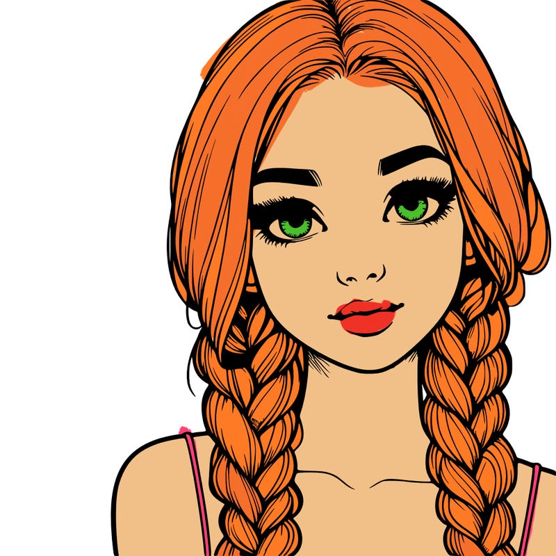 realistic girl with braids