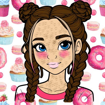 realistic girl with braids