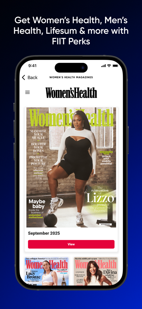 Fiit: Workouts & Fitness Plans - Fiit app interface displaying digital health magazine perks like Women's Health