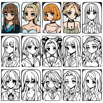 girls that look diffrent anime