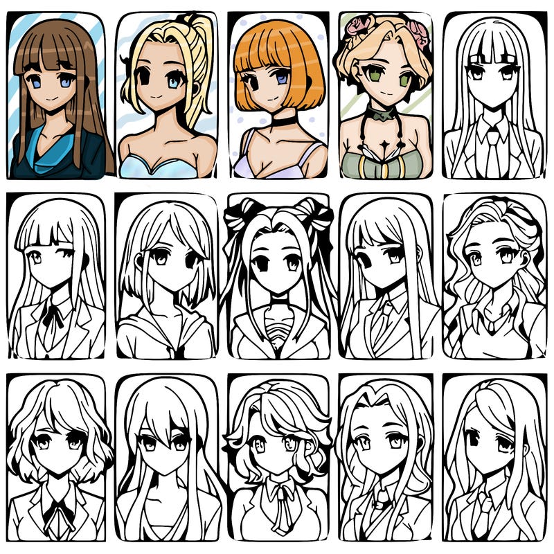 girls that look diffrent anime